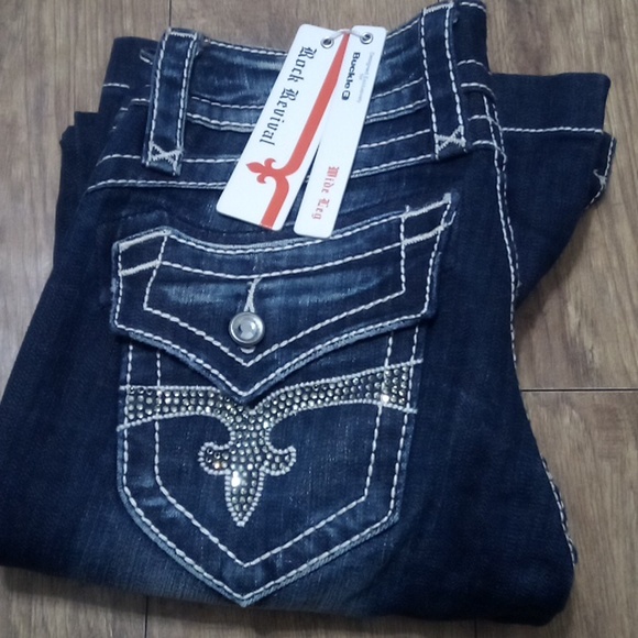 Rock Revival NWT Women's 28 Scarlet Wide Leg Embellished Rhinestones - Picture 3 of 9